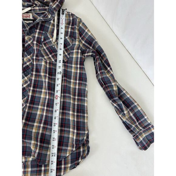 Vintage Grunge Levis Button Up Hoodie Shirt Jacket Medium Multicolor Size Medium - Picture 8 of 8